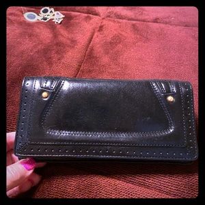 Brahmin Black leather checkbook wallet